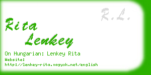 rita lenkey business card